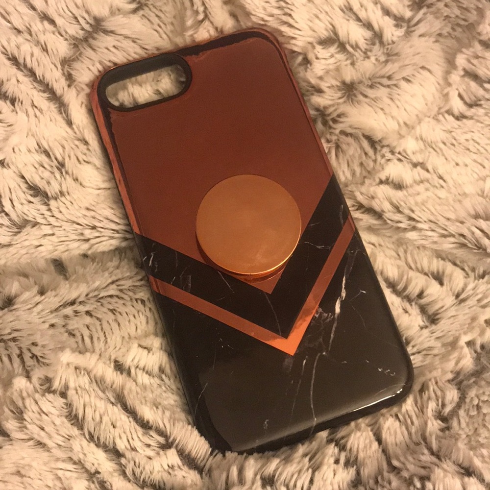 📱🎀 Rose Gold Black Marble iPhone 7Plus Case🎀📱